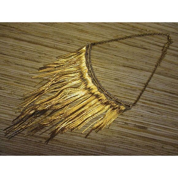 Off Park Collection White Crystal Gold Tone Fringe bib Necklace JTV $79 - Picture 3 of 3